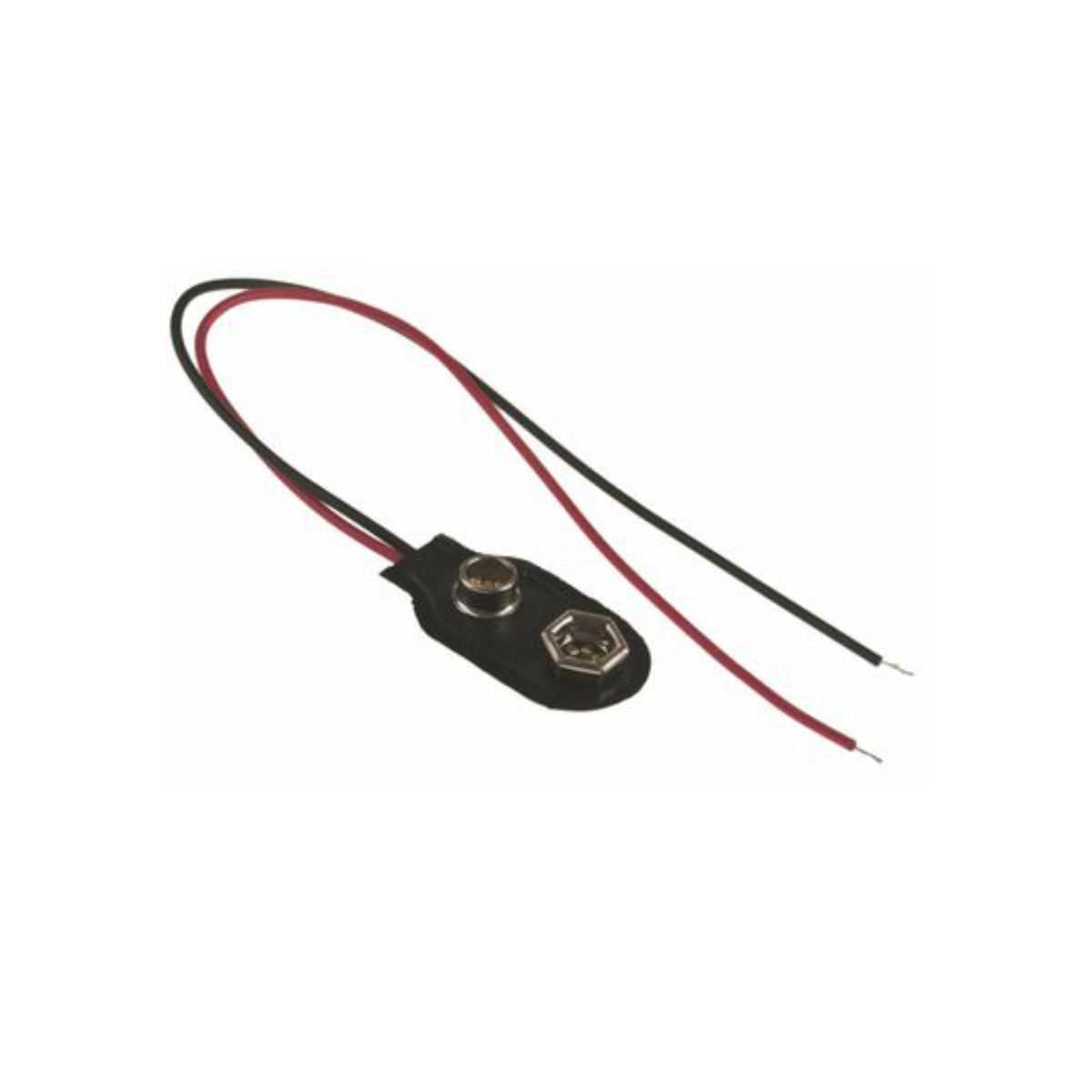 9V Batterieclip mit offenem Kabelende, L-Form