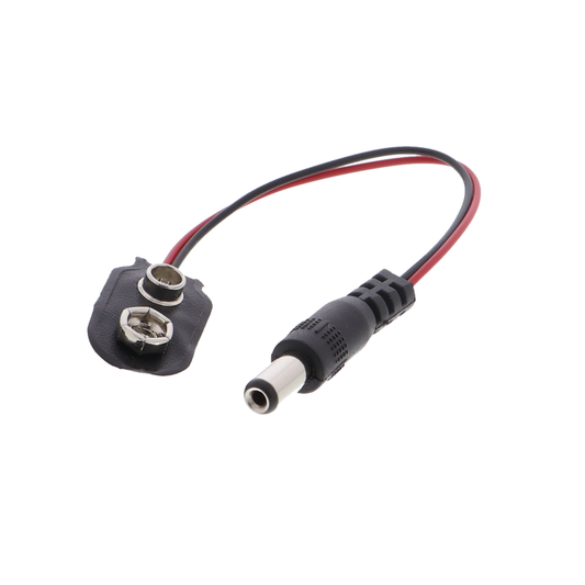 9V-Batterieklemme mit DC-Stecker, L-Form